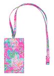 Lilly Pulitzer Lanyard with ID Holder, Keychain Wallet with Clear Badge Holder Window and Card Slots for School/Work, Seaing Things