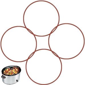 FOWSRHRG 4pcs Lid Latch Strap Rubber Band for Fix Pot Lid, Compatible with Hamilton Beach 6,7,8 quart Crock Pot Slow Cooker (Red)