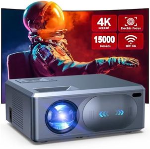 [Electric Focus] 4K Projector with 5G WiFi and Bluetooth, 15000L JOWLURK Mini Portable Projector, Outdoor Movie Projector, Home Theater Projector for iPhone/TV/Android Stick/HDMI/USB/Laptop/DVD/PS5