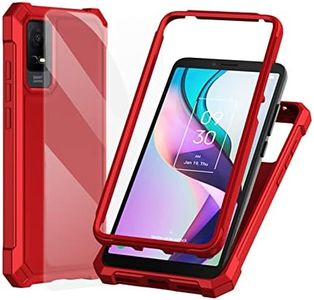 Ailiber for TCL 30Z Phone Case, Straight Talk TCL 30 Z T602DL Case with Screen Protector, Dual Layer Structure Protection, Shockproof Corner TPU Bumper, Slim Silicone Phone Cover for TCL 30Z-Red