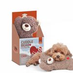 BarkButler x FOFOS Heartbeat Bear Plush Dog Toy - Brown, Anxiety Relief and Calming Aid Soft Toys for Dogs, Pulsing Heartbeat with 10-Minute Auto-Stop, Durable, Dog Toys with Machine Washable Cover