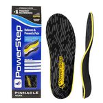 Powerstep Unisex's Pinnacle Work Arch Support Insoles, Black/Yellow, Men's 10-10.5 / Women's 12