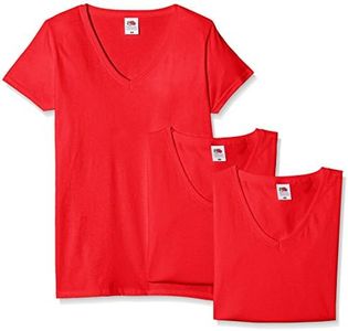 Fruit of the Loom Women's T-Shirt (Pack of 3), Red, 16