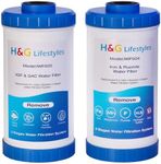 H&G Lifestyles Iron Fluoride & GAC KDF Water Filer Cartridge, Reduce Iron Manganese Fluoride, Remove Chlorine Odor Heavy Metal Lead Improve Water Taste, Replacement for 10" x 4.5" Water Filter