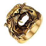 U7 Gold Stainless Steel Thumb Rings for Men Hip Hop Jewellery Ring Mens