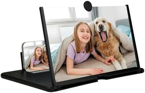 KUVPIUS Phone Screen Magnifier, 3D HD Screen Amplifier Fresnel Lens Eye Protection, Foldable Pull-Out Screen for Movies & Online Learning, Universal Projector Screen Enlarger for All Smartphones