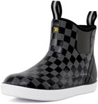 Trudave Deck Boots for Men, Men's Waterproof Insulated Reliable Rain Boots, Anti-Slip Ankle Rubber Boots with High-Traction for Fishing Boating, Size 6-14