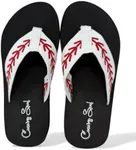 Cocomo Soul Baseball Flip Flops | Embroidered Slippers | Women's Sandals (6)