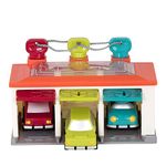 Battat – 3 Car Garage – Shape Sorting Toy Garage with Keys and 3 Toy Cars for Toddlers 2 Years + (5-Pcs)