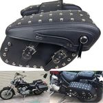 Krtopo Vintage Saddlebags 16L Motorcycle Seat Tail PU Waterproof Side Saddle Bags Luggage Bag with Large Capacity