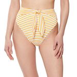 Jessica Simpson Women's Mix & Match Stripe Print Bikini Swimsuit Separates (Top, Sunny High Waist Bottom, Medium