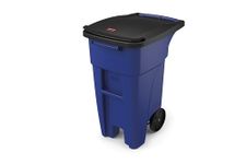 Rubbermaid Commercial Products Brute Step-On Rollout Waste/Utility Container, 32-Gallon, Blue (1971943)