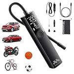 Woowind Ventus Pro Tyre Inflator Portable Air Compressor for Car, Bike, Motorcycle, SUV & Truck - Fast Car Pump, 150 PSI, Cordless & 12V DC, Auto Shut-Off, LED Display & Emergency Light