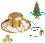 Home Heritage Artificial Christmas Tree Base Rotating Metal Stand for 1 to 1 3/4 Inch Diameter Artificial Christmas Tree Poles, 22 Inch, Gold