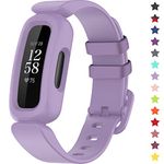 TopPerfekt Straps Compatible with Fitbit Ace 3 for Kids, Soft Silicone Waterproof Bracelet Accessories Sports Watch Strap Replacement for Fitbit Inspire 2/Ace 3 Boys Girls (Lavender)