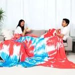 Big Blanket Co Original Stretch USA Tie Dye | Extra Large Blanket | 100 Square Feet | Soft, Giant Blanket That Fits The Whole Family | The Biggest, Best Blanket of 2024