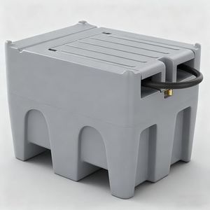 GarveeTech 116 Gallon Diesel Transfer Tank with 12v Electric Pump & Auto Stop Nozzle, 12 Volt Portable Gasoline Tank for Trucks, Tractors, Generators, Farm & Construction Fuel Storage - Grey