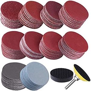 300PCS 2 Inch Sanding Discs, 80-3000 Grit Assortment Grinding Abrasive Hook and Loop Sandpaper with 1/4” Shank Backer Plate and Soft Foam Buffing Pad for Drill Grinder Rotary Tools Attachment