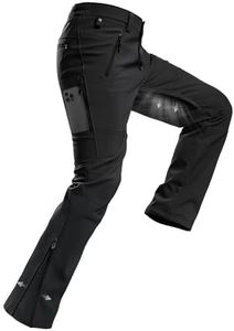 Moosehill Mens-Snow-Ski-Pants Water-Resistant Fleece Lined Warm Softshell Winter Hiking Thermal with 4 Zip Pockets(Black, 30W x 32L)