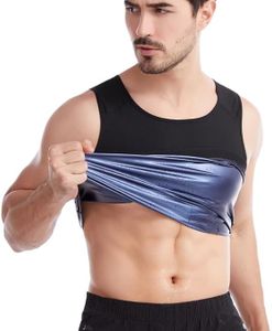 QUICKMOVE Sweat Shaper Men’s Premium Slimming Shapewear Workout Sauna Tank Top Vest for Gym Sports (Black)