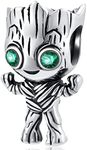 Tree Man Groot Charms fit Pandora Galaxy Bracelet, 925 Sterling Silver I am Baby Groot Monster Beads with Green Eye CZ, Gifts for Mothers Day/Girl/Boy/Star Warrior/Christmas