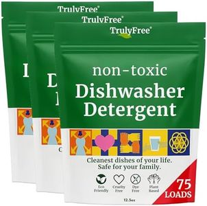 Truly Free Automatic Dishwasher Detergent Powder - Concentrated Dishwashing Detergent, Dish Soap, Hard Water Stain Remover, Kitchen Cleaning Supplies, No Harmful Ingredients - 12.5 oz (Pack of 3)