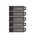 Centon DataStick Pro USB 3.0 Flash Drive 32GB x 5, Charcoal Metallic (S1B-U3P31-32G-5)