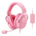 Redragon H376 Aurora Wired Gaming Headset, 7.1 Surround Sound Over-Ear Headphone w/40 MM Audio Drivers, Advanced EQ Mode, 240g Lightweight, Cozy Memory Foam Pads, USB Powered for PC/PS4/NS - Pink