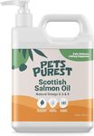 Pets Purest Scottish Salmon Oil For Dogs, Cats, Horse, Ferret & Pet - Pure Omega 3, 6 & 9 Fish Oil Food Treats Supplement for Natural Coat, Immune Support, Itchy Skin, Joint & Brain Health (2500ml)