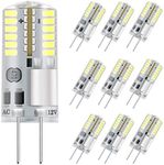 DiCUNO G4 3W (30W Equivalent) Daylight White 6000K LED Light Bulbs 12V Non-dimmable 250LM Halogen Bulb Replacement 10-Pack