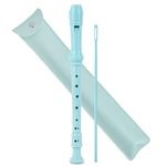 Lvkjafaz Recorder Instrument for Beginner Kids Adults,8-Hole Soprano Descant Recorder Music Flute with with Cleaning Rod & Leather Case For School Student Home Entertainment(2-Blue)