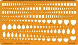 Isomars Gemstone Heart Pear Shapes Symbols Drawing Drafting Template Stencil