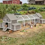 Large Chicken Coop with Run for 6-1