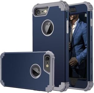 Fingic iPhone 6 Case,iPhone 6s Case, Full-Body Cover 3 in 1 Hybrid Hard PC & Soft Silicone Heavy Duty Rugged Bumper Shockproof Protective Phone Case for iPhone 6/6S (4.7 inch),Navy Blue+Gray