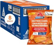Atkins Nacho Cheese Protein Chips, High Protein, 1g Sugar, 4g Carbs, 8ct