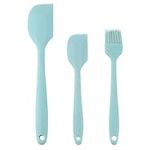 2 Pieces Silicone Spatula and Oil Brush, Heat Resistant Rubber Spatulas Non-Stick Baking Silicone Spatulas Kitchen Utensils for Cooking, Baking and Mixing(Blue)