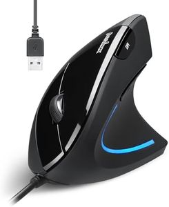 Perixx [Hardware Update PERIMICE-513N, Wired Ergonomic Vertical Mouse - 1000/1500/2000 DPI - Natural Ergonomic Vertical Design - Recommended with RSI User