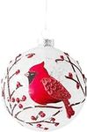 Snowy Red Cardinal & Branches Glass