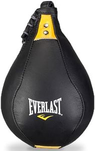 Everlast Kangaroo Leather Speed Bag, Lightweight & Durable Construction, Made with Premium Leather, Balanced for Accurate Rebounds (Black 9"x6")