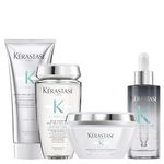 Kérastase Symbiose, Anti-Dandruff Routine For Oily, Sensitive Scalp, Contains Micro-Exfoliating Cellular Hair Treatment, Purifying Shampoo, Nourishing Mask For Thick Hair & Night Serum, Quad Set