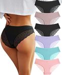 BeReady Seamless Knickers for Women Sexy Underwear Women Lace Bikini Panties V Waist High Leg Cut Invisible Women's Knickers Multipack