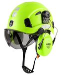 Safety Helmet Hard Hat with Visor and Ear Protection Adjustable Lightweight Vented ABS Work Helmet for Men and Women 6-Point Suspension ANSI Z89.1 Approved Ideal for Industrial & Construction