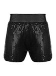 Freebily Kids Girls Sequin Dance Shorts Hip Hop Jazz Dance Shorts Gymnastics Bottoms Stage Performance Black 9-10 Years