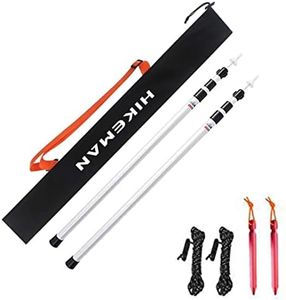 HIKEMAN Set of 2 Tarp Poles Adjustable Aluminum Telescoping Tarp Poles, Lightweight Canopy Poles Portable Tent Poles for Outdoor Camping Backpacking Awning
