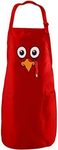 Tstars - Turkey Face - Funny Thanksgiving Cooking Chef Apron One Size Red