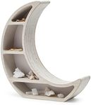 Farmlyn Creek Wooden Crescent Moon Shelf for Crystal Display, Essential Oils, Rustic-Style Home, Room Decor (Small, 10 x 10.2 x 2 in)