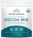 Mindful Nutrition Organic Skinny Hot Cocoa Mix - 40 Servings - Sugar Free Hot Chocolate Mix Gluten Free Dark Chocolate High Flavonoid Slimming Chocolate Powder Keto Friendly Dairy Free Vegan Low Carb