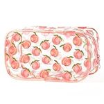 Y1tvei Pink Makeup Toiletry Bag Survival Kit Clear Cosmetic Bag PVC Fruit Pattern Plastic Transparent Cosmetic Bag Waterproof Portable Travel Organizer Zippered Clutch Purse for Women Ladies