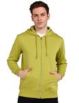 Alan Jones Clothing Men's Cotton Regular Fit Hooded Sweatshirt (Lime Yellow_L)