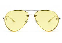 Oversized Classic Aviator Sunglasses Vintage Retro Gold Silver Metal Frame 62mm (Clear Yellow, 62)